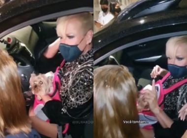 VÍDEO: Xuxa questiona fã após pedido de foto: 'Tu não era bolsominion?'