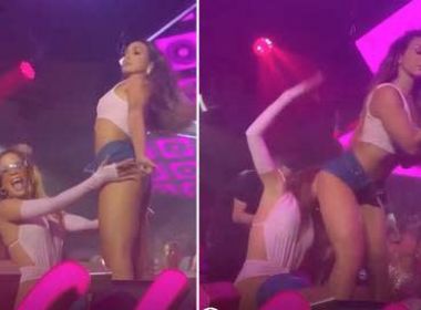VÍDEO: Em show, Anitta esfrega rosto em bumbum de bailarina, sua ex-affair