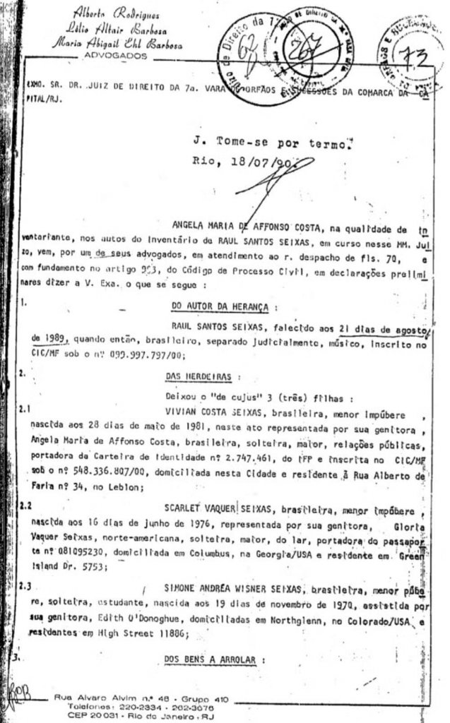 Filha de Raul Seixas fala sobre distribuição de herança do cantor após rumores sobre viúva 3 Scarlet Seixas