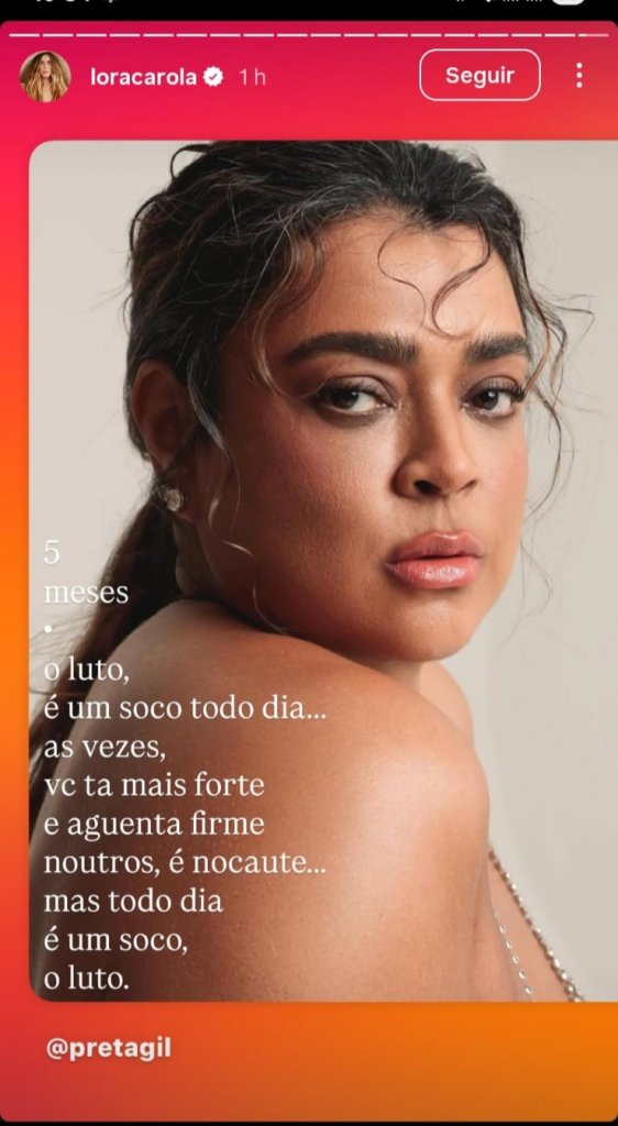 Carolina Dieckmann homenageia Preta Gil