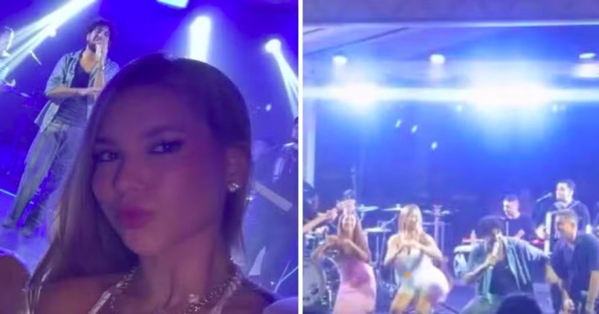 Luciano Huck faz 'passinho' de Virginia Fonseca ao dançar com a influenciadora e a filha Eva durante festa em Trancoso