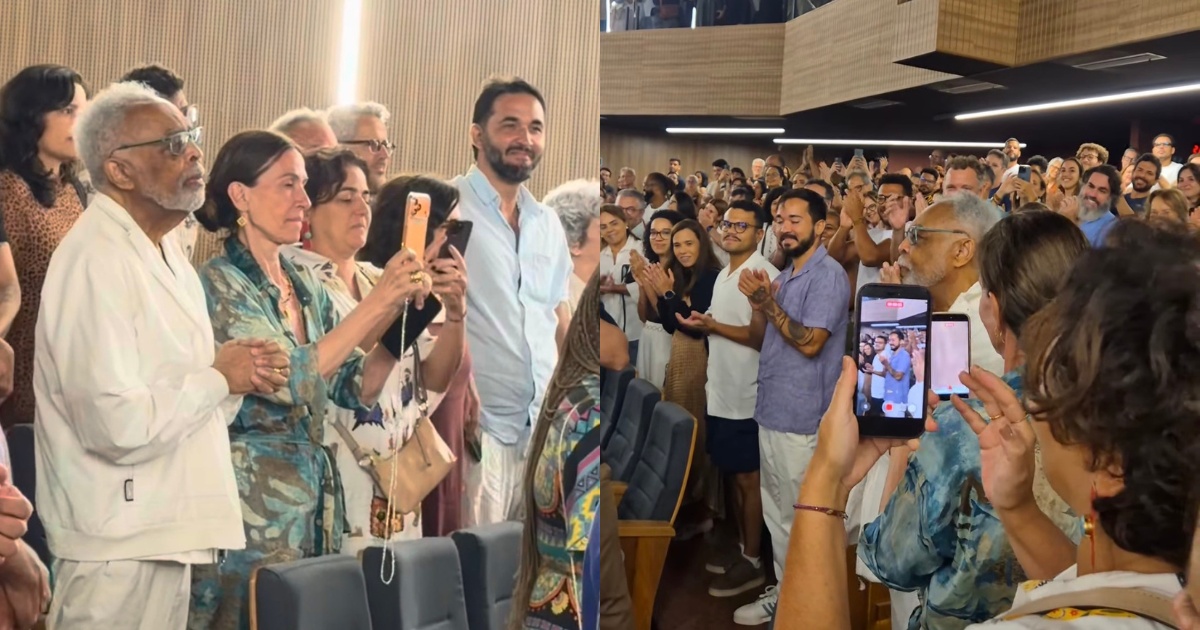 Gilberto Gil prestigia Gregório Duvivier em espetáculo apresentado em Salvador
