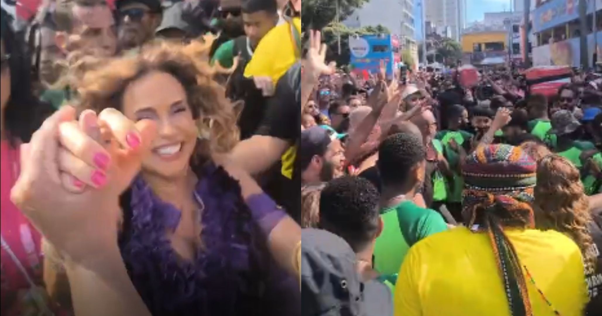 Daniela Mercury retorna a trio em meio à multidão no Campo Grande após encontro com Ivete Sangalo