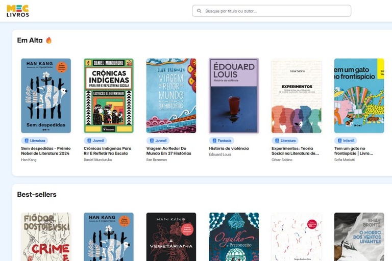 MEC Livros registra 122 mil empréstimos em uma semana; Bahia está no top 5 com mais leitores ativos