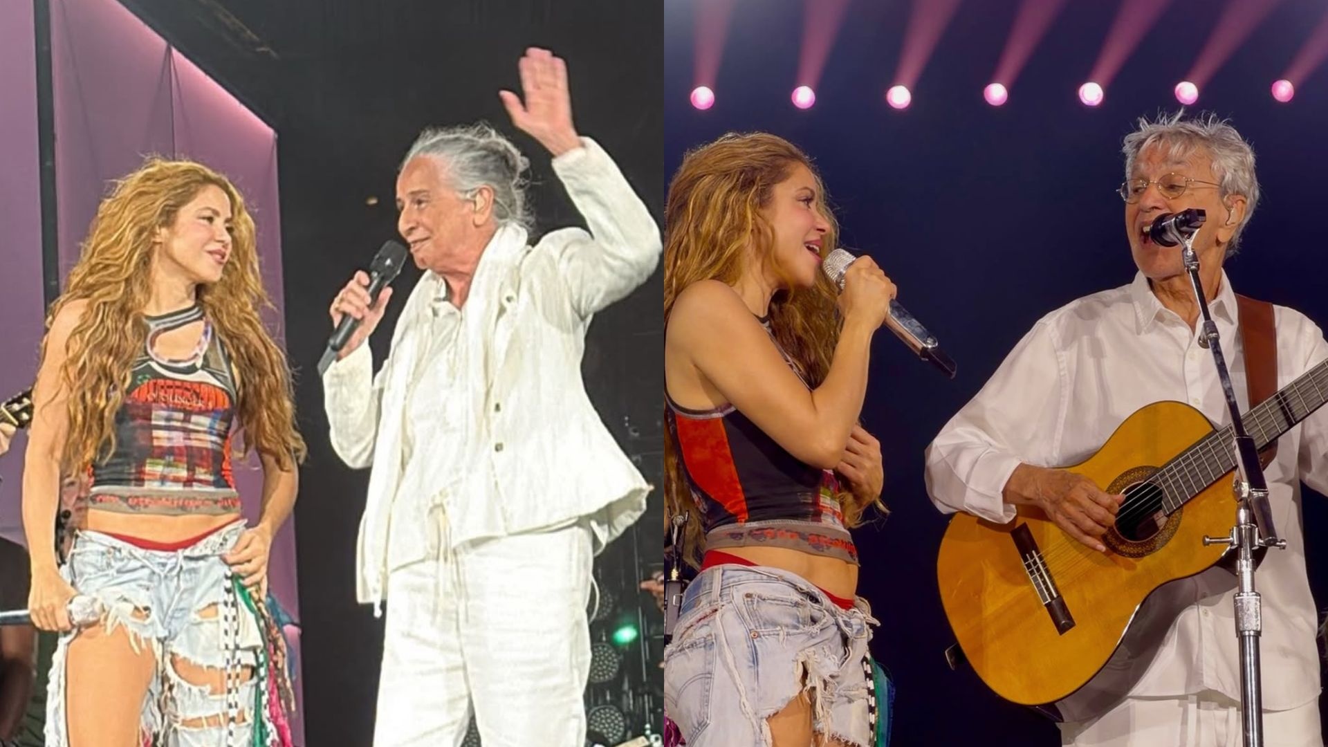 VÍDEO: Maria Bethânia e Caetano Veloso cantam com Shakira em ensaio na Praia de Copacabana