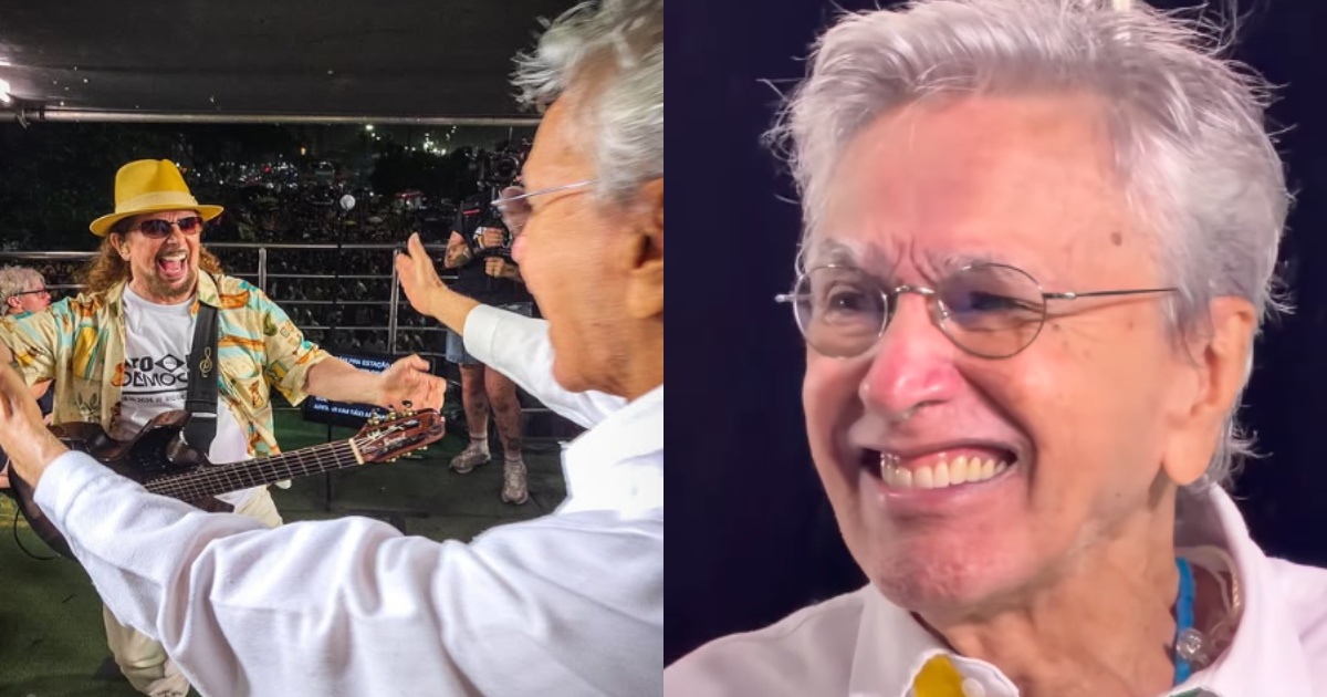 VÍDEO: Caetano Veloso chora ao ouvir Geraldo Azevedo cantar 'Dia Branco' em ato no Rio de Janeiro
