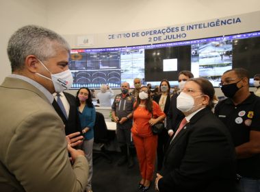 Presidente do TRE-BA visita Centro de Operações e Inteligência da SSP