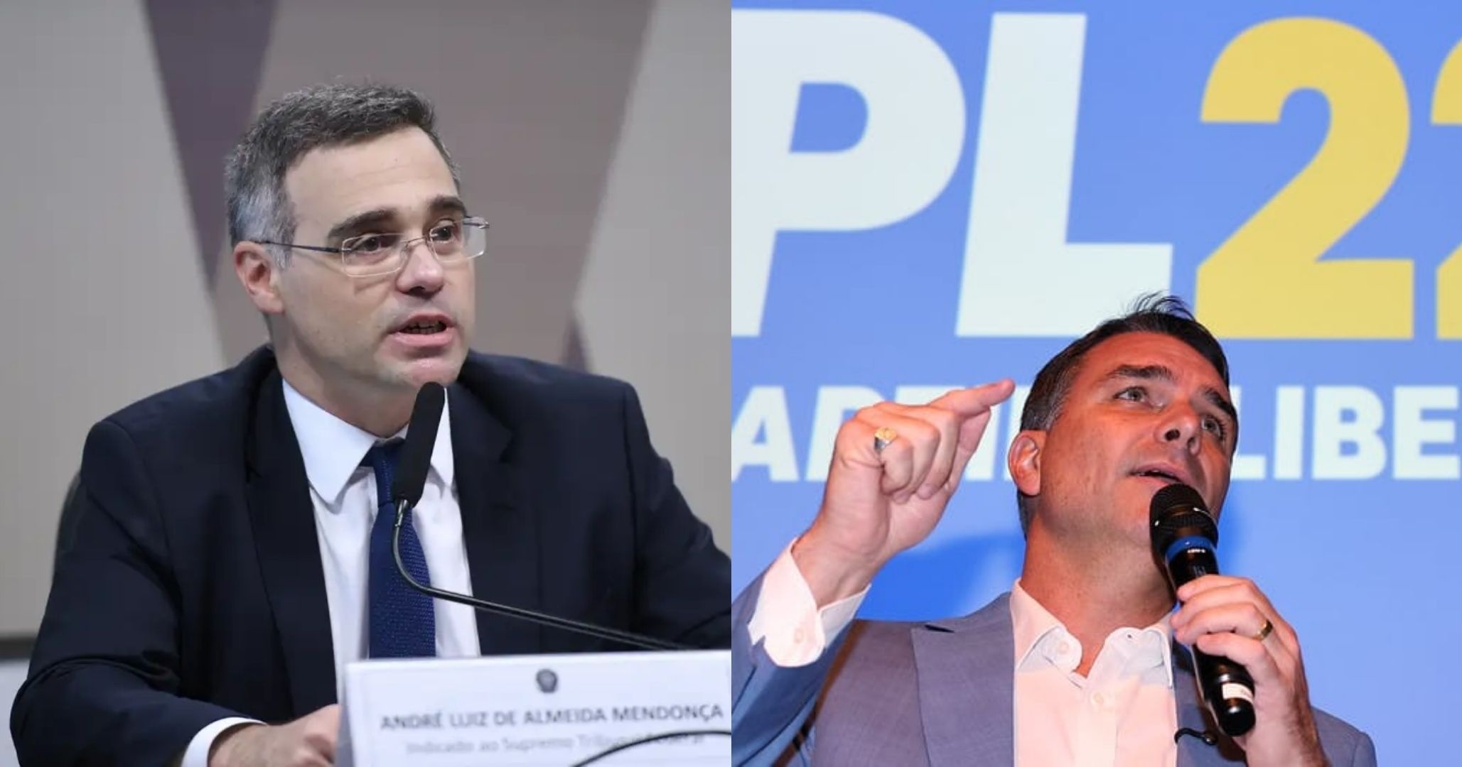 André Mendonça mantém propaganda de Flávio Bolsonaro que cita PCC e Hamas em ato de Lula