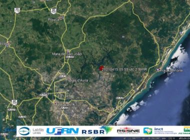 Tremor de terra é registrado em Ipiaú e Dias d'Ávila