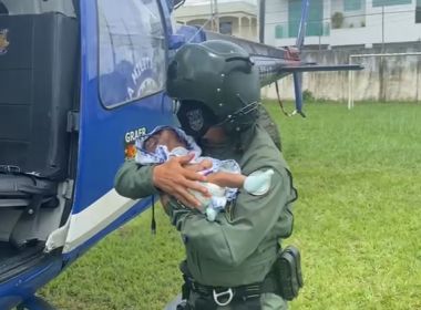 Itamaraju: Bebê de 2 meses com desnutrição é resgatado de zona rural por helicóptero