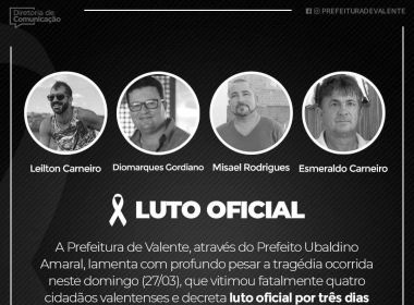 Valente: Quatro moradores morrem após descarga elétrica