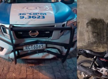 RMS: Após roubar moto em Camaçari, homem colide com viatura da PM em Mata de São João
