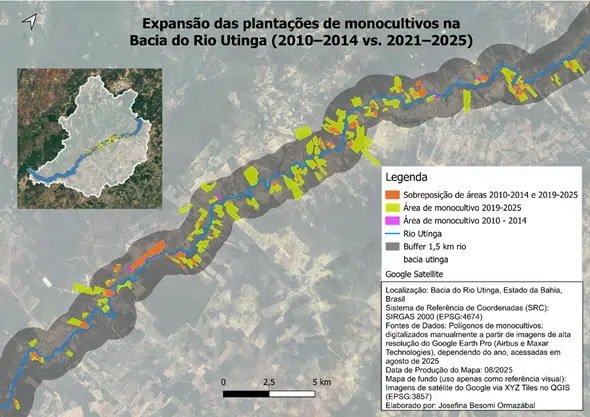 Estado firma contrato de R$ 4,3 milhões para revisar barragens de rio na Chapada, que enfrenta crise hídrica 2 mapa%20rio%20utinga
