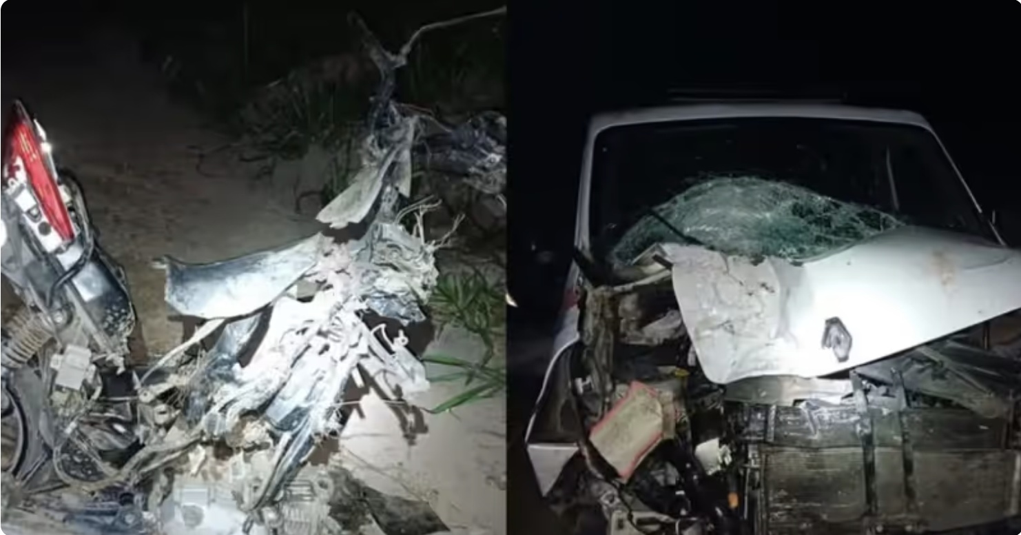 Colisão frontal entre moto e ambulância na BR-367 em Porto Seguro deixa duas pessoas mortas