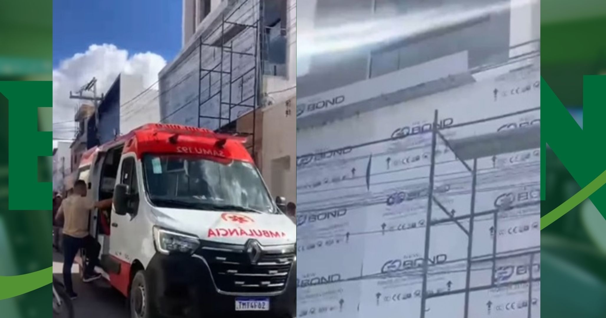 Trabalhador sofre descarga elétrica e cai de andaime em obra na cidade de Cansanção