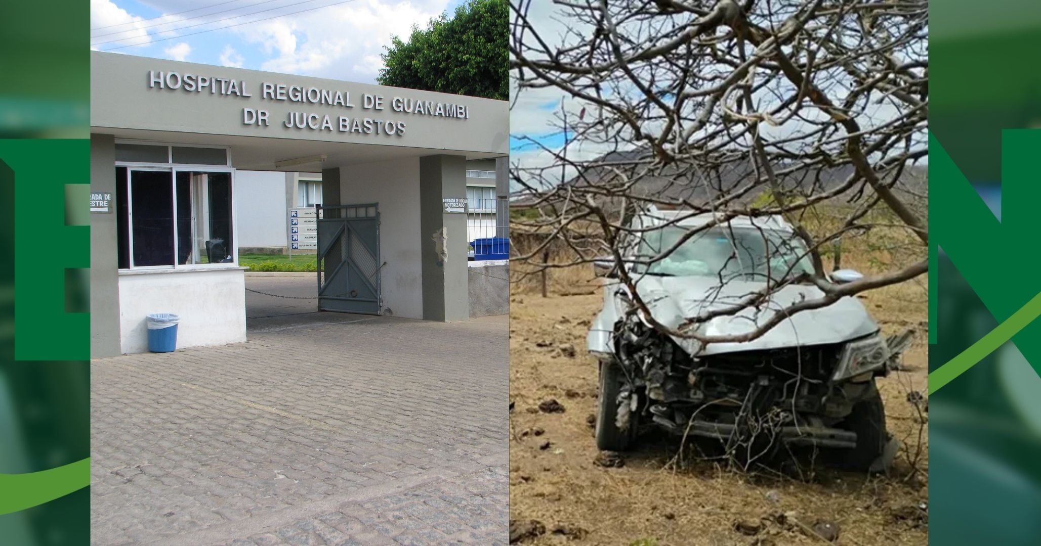 Caminhonete colide contra poste de energia e deixa motorista ferido na BA-573, em Guanambi