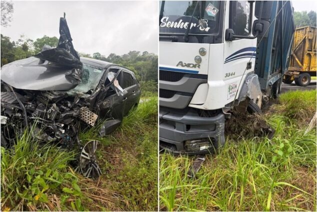 Vice-prefeito de Itagibá fica ferido após colisão com carreta na BR-101