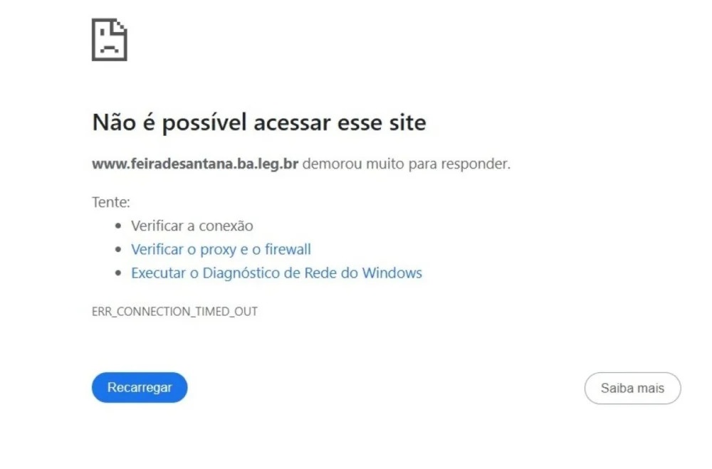 Site da Câmara de Feira é retirado do ar após alertas de segurança cibernética