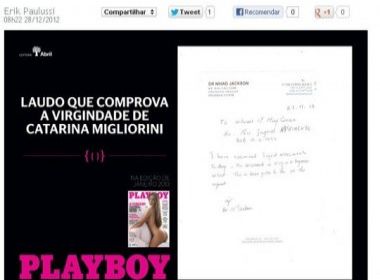 Exame confirma virgindade de capa da Playboy de janeiro