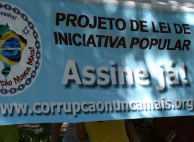 Maçonaria quer 1,5 milhão de assinaturas para garantir projeto contra corrupção