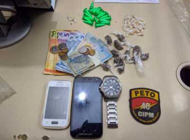 Dupla de traficantes é presa com crack, cocaína e maconha no Nordeste de Amaralina