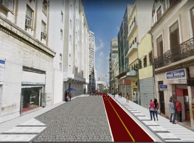 Rua Chile voltará a ser de paralelepípedo e trilhos de antigos bondes serão visíveis 