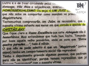 Destaque em Justiça: Juiz processa advogado por ser chamado de 'capitão gay' e 'depravado'