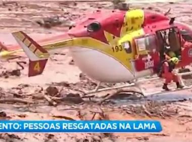 Vídeo mostra mulher sendo resgatada da lama após rompimento de barragem em Minas Gerais