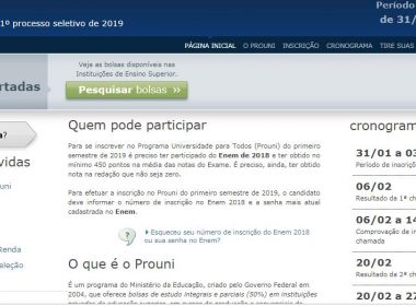 Consulta às bolsas de estudos oferecias pelo ProUni já está disponível