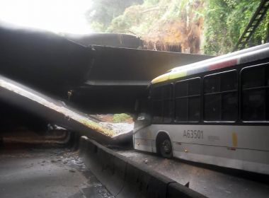 Teto de túnel é fechado após desabamento de estrutura de concreto
