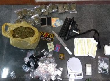 Feira: Homem é preso com submetralhadora e porções de drogas