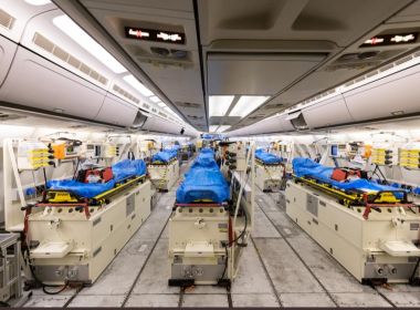 Força aérea alemã monta hospital em avião para atender vítimas da Covid-19