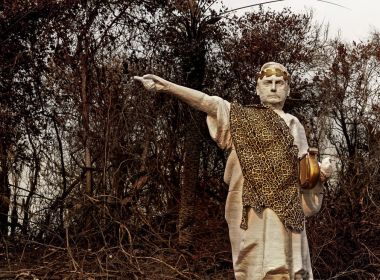 Em protesto, ativistas do Greenpeace erguem estátua de Bolsonaro no Pantanal