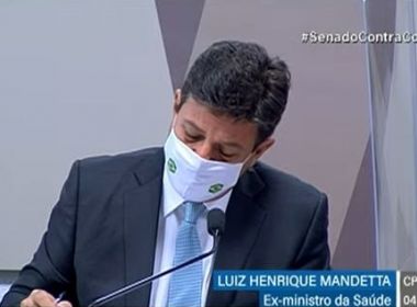 Bolsonaro não tentou evitar previsão de 180 mil mortes por Covid em 2020, confirma Mandetta