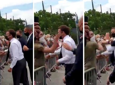 Presidente da França, Emmanuel Macron, é agredido com tapa no rosto durante viagem