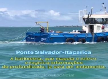 Batimetria marca reinício de estudos para ponte Salvador-Itaparica
