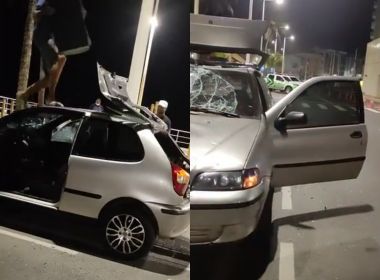 VIDEO: Motorista destrói veículo após ser abordado em blitz na Bahia