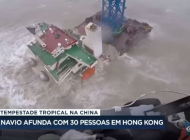 Navio parte ao meio e afunda em Hong Kong; 27 pessoas estão desaparecidas 