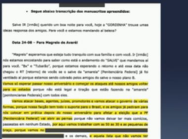 Cúpula do PCC divulga ‘salve’ e nega plano de ataques nas eleições 2022