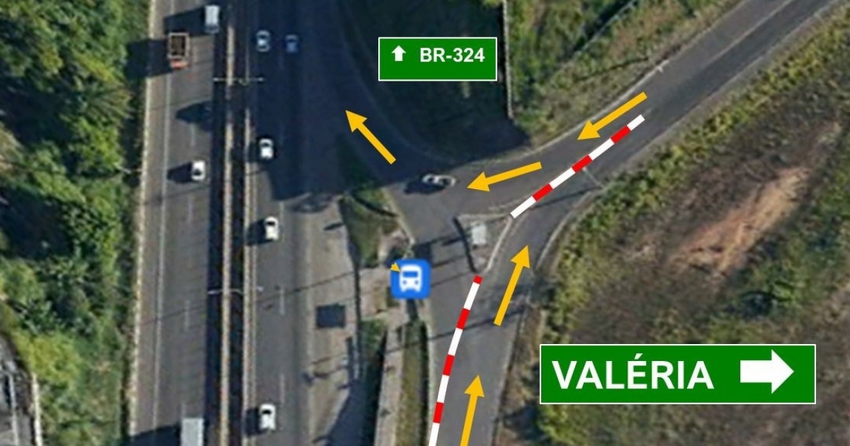 Via marginal da BR-324 passa por mudanças e altera retorno no Km 613 ...
