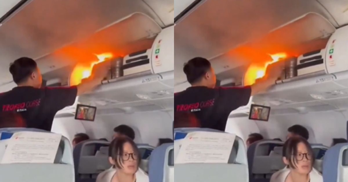 VÍDEO: Bateria de lítio provoca incêndio e pouso de emergência em voo da China para Coreia do Sul
