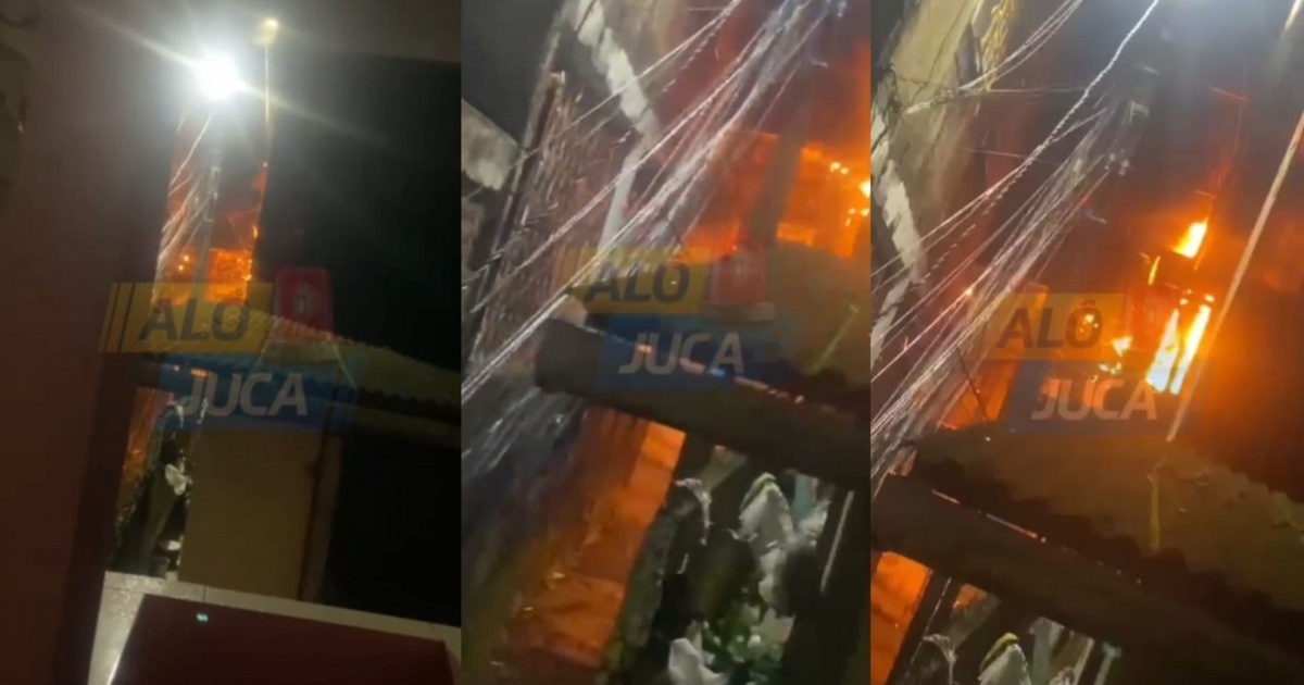 Poste pega fogo em São Marcos e assusta moradores durante a madrugada