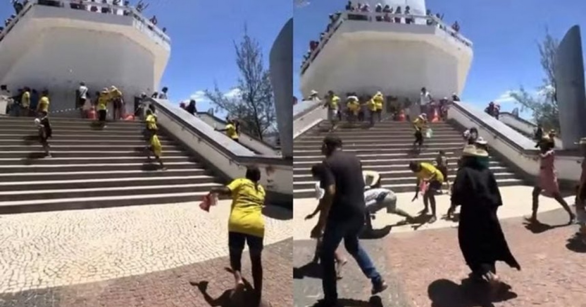 VÍDEO: Chuva de dinheiro? Devoto joga cédulas para cumprir promessa na estátua do Padre 