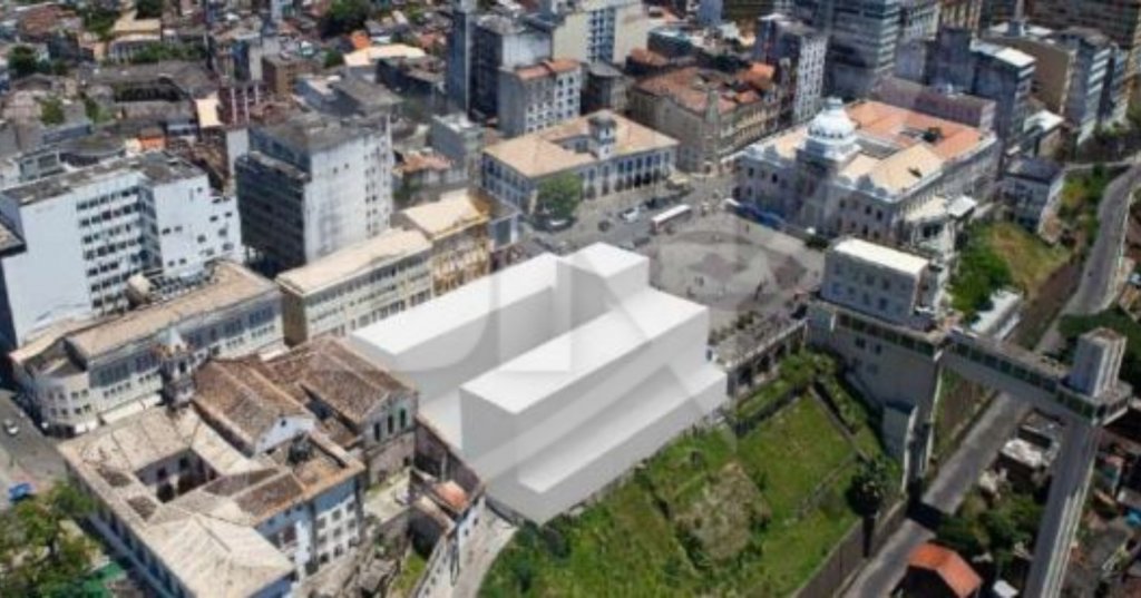 Simulação de volume de construção no TPTS observada por drone