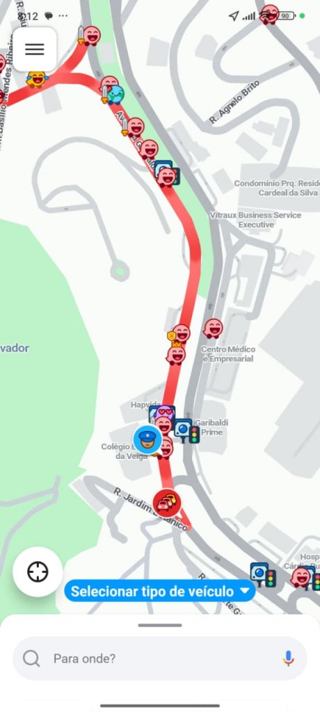 Imagem de congestionamento na Avenida Garibaldi