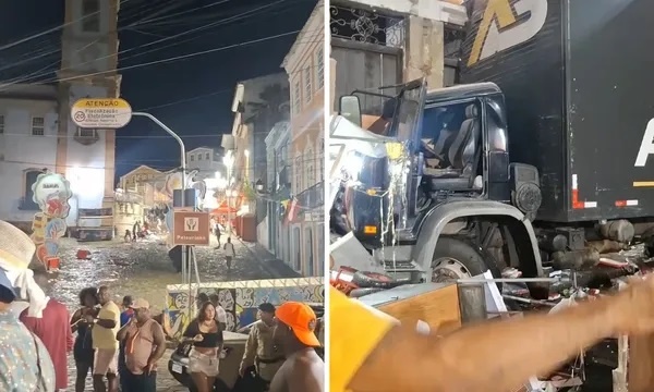 Caminhão desgovernado atinge lateral de igreja e museu no Pelourinho, em Salvador