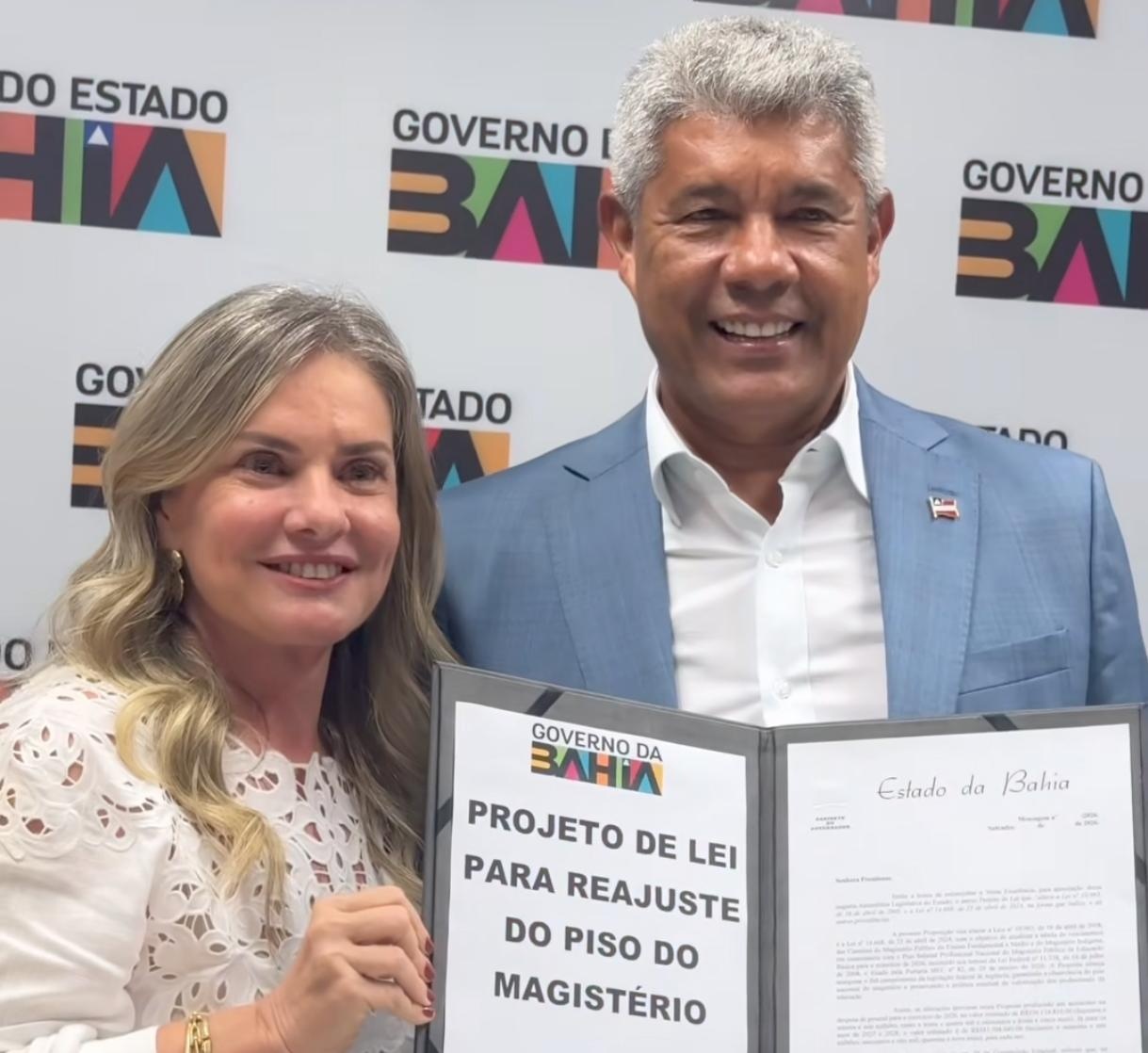 Jerônimo encaminha reajuste do piso dos professores para apreciação da AL-BA