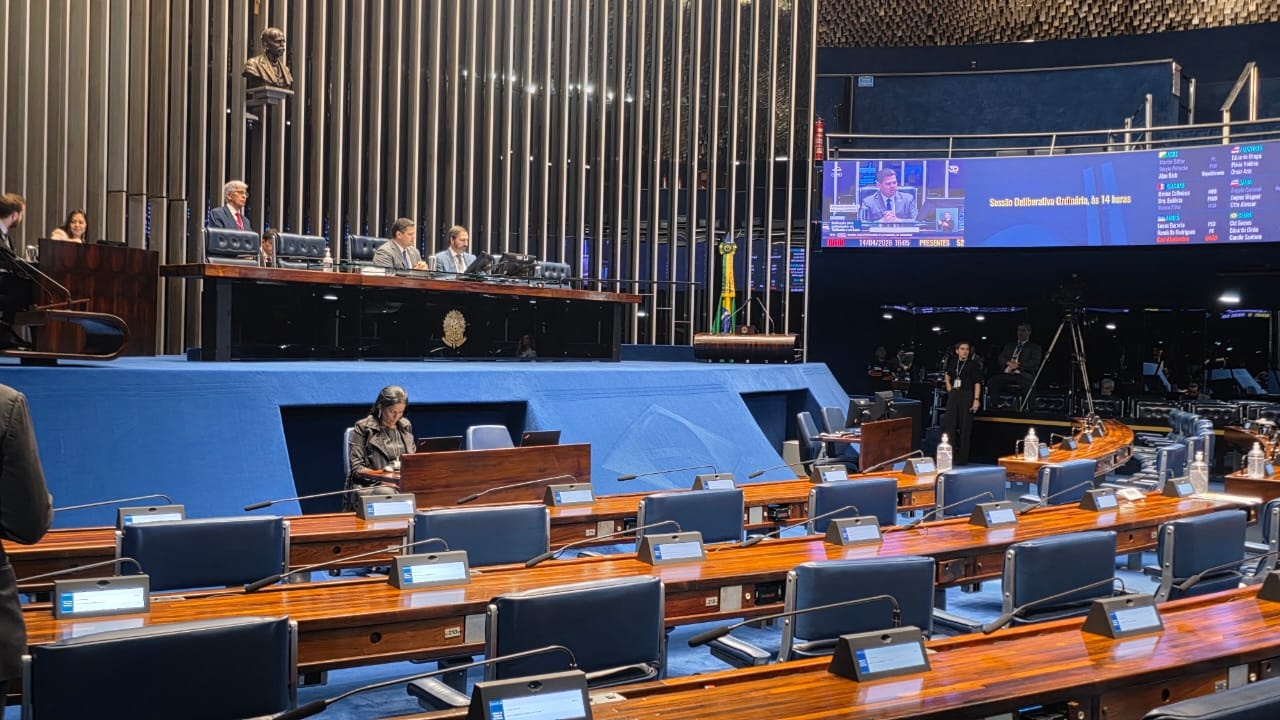 Alcolumbre inicia Ordem do dia com plenário vazio e interrompe votação do relatório final da CPI do Crime Organizado