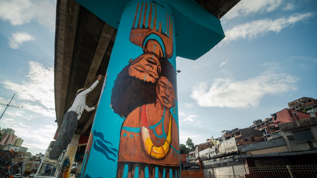 Pilares da Cidade mural na Bonocô