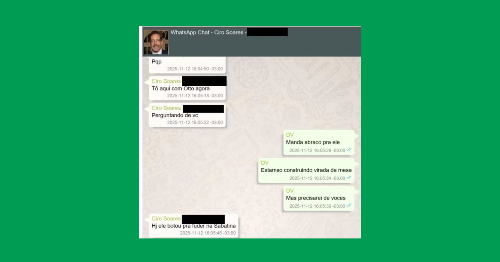 Registro de encontros citados na reportagem